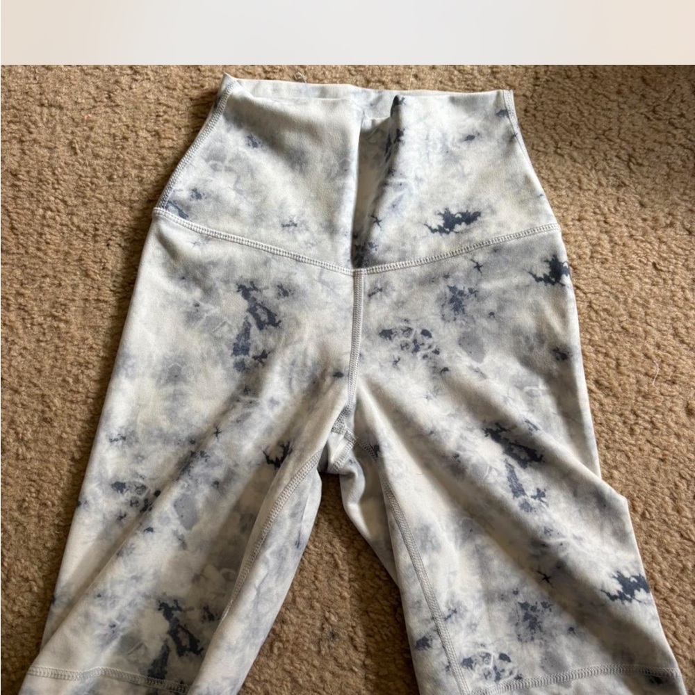 Yogalicious Gray and Blue Leggings High-Waisted Stretchy
